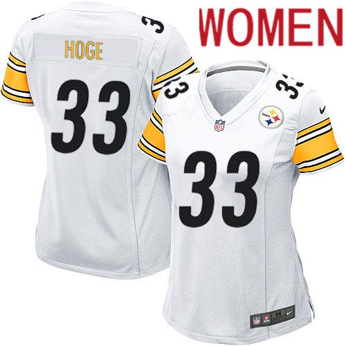 Women Pittsburgh Steelers #33 Merril Hoge Nike White Game NFL Jersey->women nfl jersey->Women Jersey
